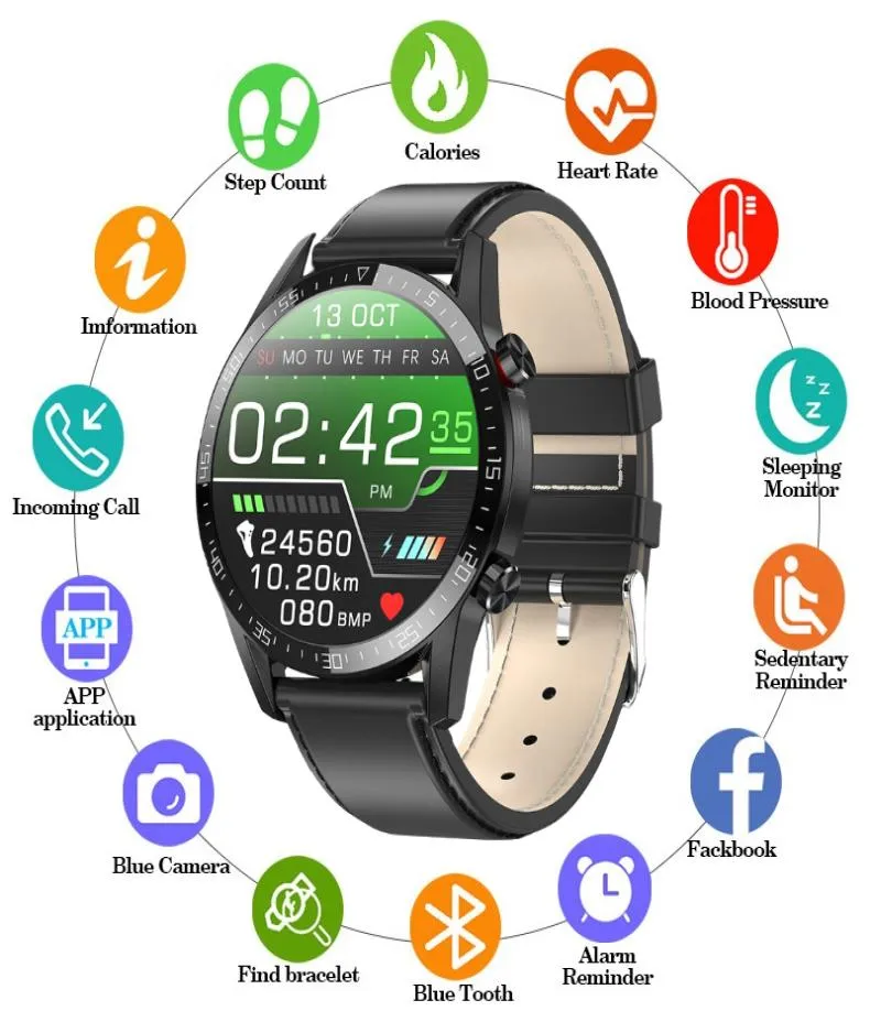 L13 Smart Watch Men Waterproof Bluetooth Blood Pressure Women mode armbandsarmband fitness smartur för Android Apple Wat6077763