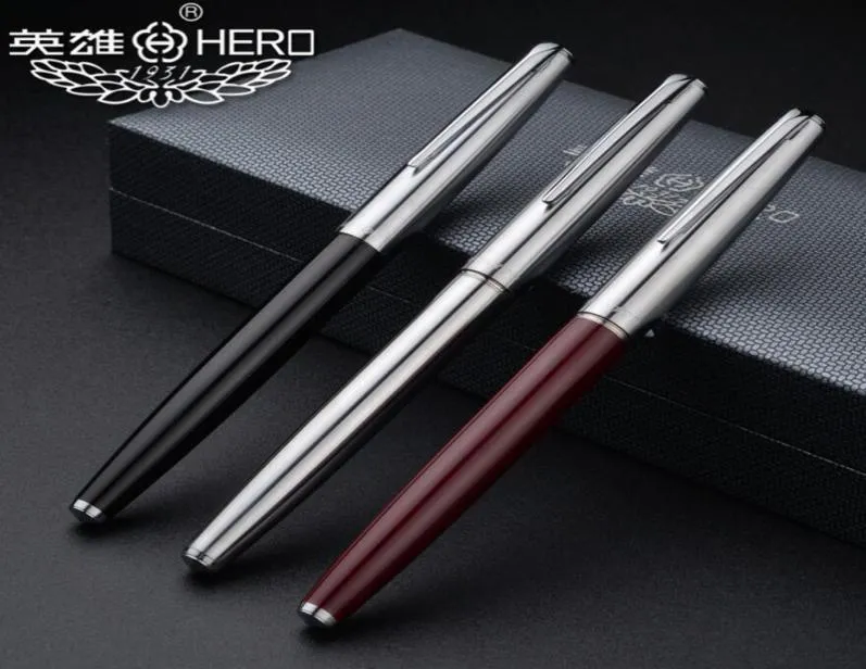 Original Hero 100 Brand Fountain Pen Box تعبئة هدية فاخرة معادن الأعمال المعدنية كتابة Pen Y2007097462660