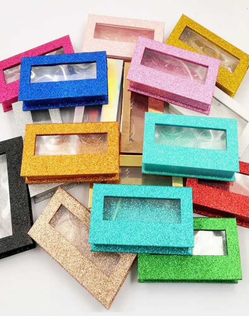 Shinning Colors Box Whole Square False Eyelash Packaging Box Fake 3D Mink Eyelashes Boxar Faux Cils Magnetic Case Lashes Empty7768057