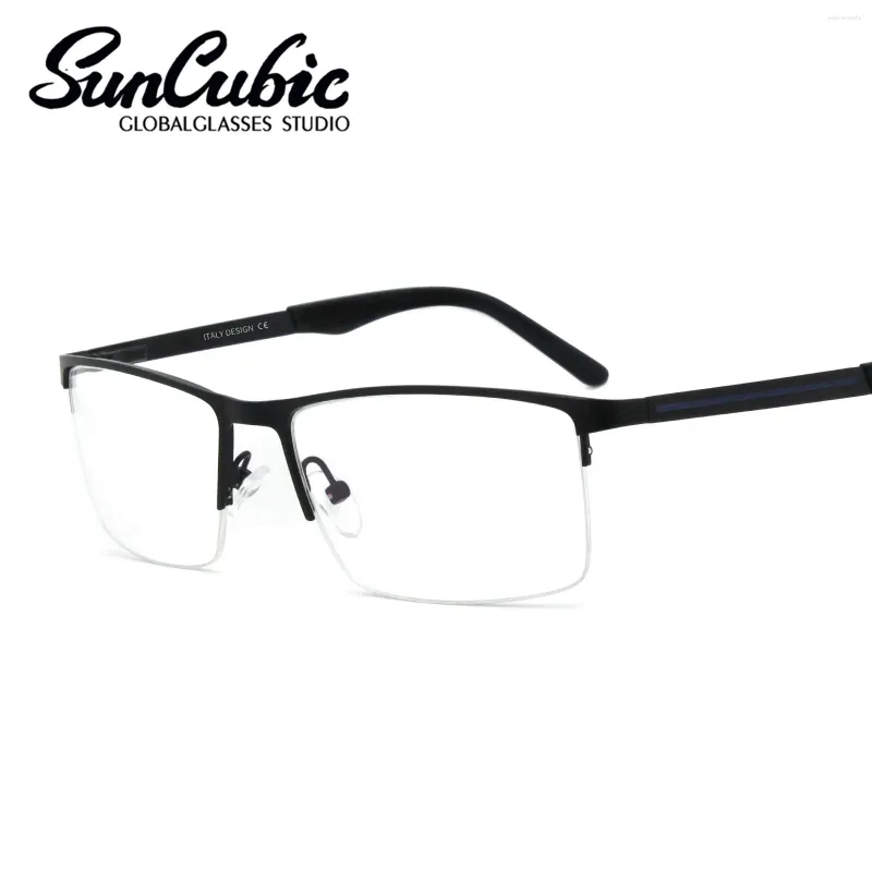 Óculos de sol quadros óculos ópticos óculos meio quadrado tamanho grande metal acetato ponta escritório negócios homens moda clássico rmg5067