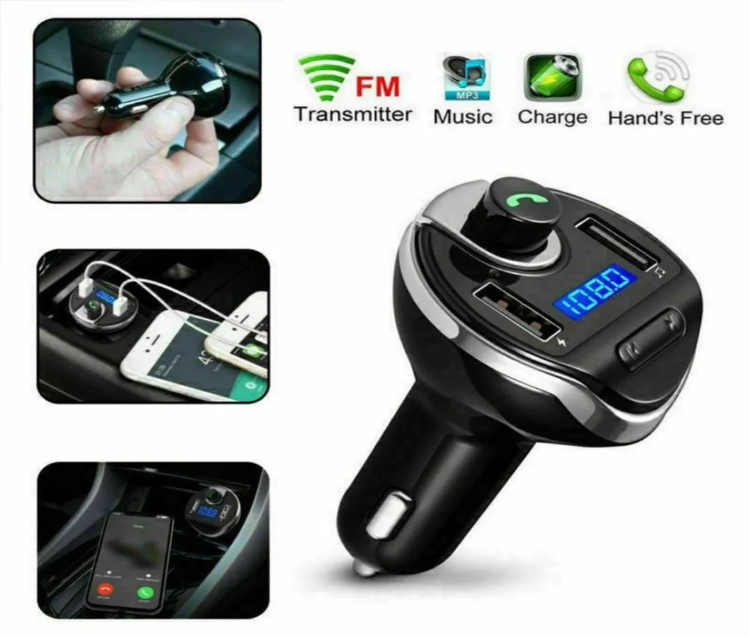 B9 USB CAR MP3 Kablosuz Kablosuz USB Bluetooth Mp3 Araba Kiti Eller Araba Bluetooth FM Verici Radyo Paketli Mikro