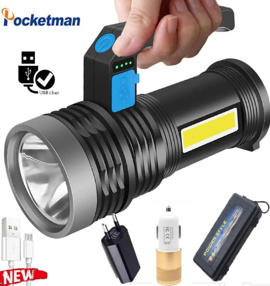 Lumen LED Lang S Gebruik USB Oplaadbaar 4 Modi Campinglantaarn Waterdicht Zoeklicht Spotlight Schijnwerper Zaklampen Zaklampen5809173