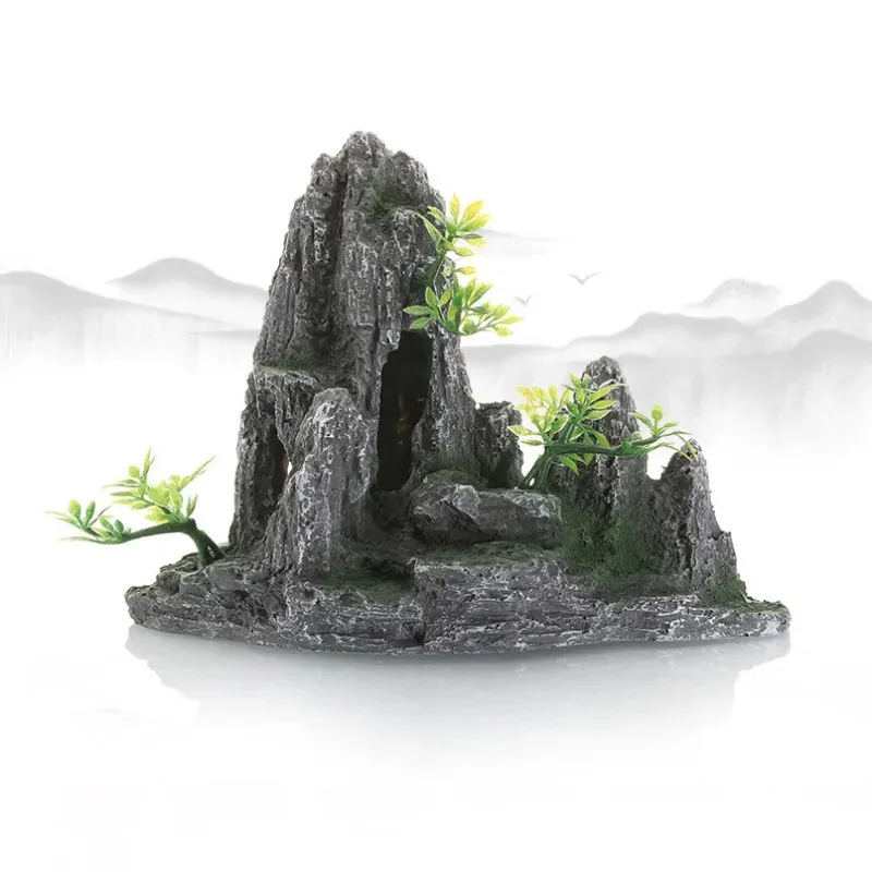 Dekorativa stenar Fish Tank Decoration Simulation Rockery Decorative Rocks Landscape for Aquarium Decor Ornaments Harts Rockery 240307