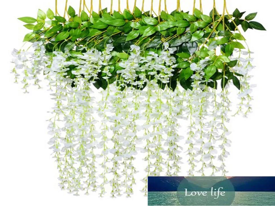 12PCS Wisteria人工花シルクリースアーチウェディングDIYホームガーデンオフィス装飾ペンダントプラントWALL9727907