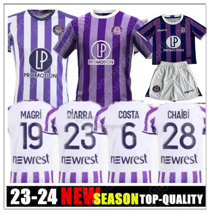 23 24 Maillots de football Toulouse Kits KID DALLINGA ROUAULT Maillot de foot Maillot de football ABOUKHLHL ONAIWU CHAIBI GENREAU NICOLAISEN SUAZO DESLER COSTA CISSOKO HEALEY