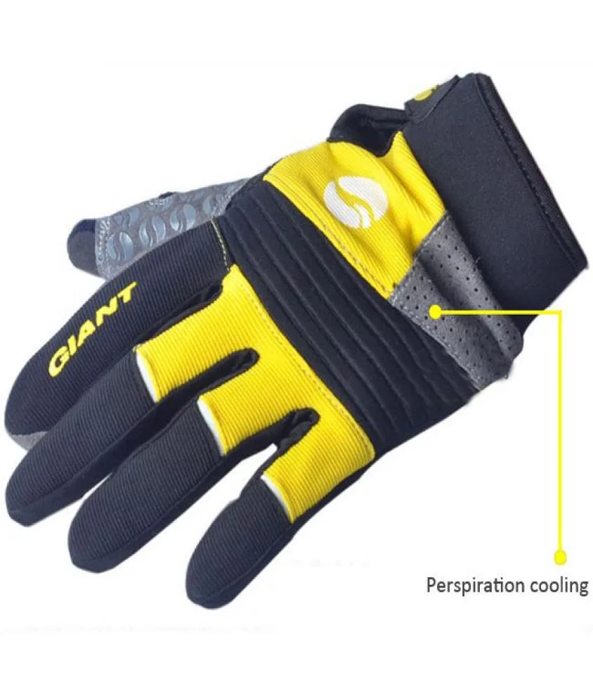 Cycling Bike Bicycle GIANT FULL Finger Gloves Size M XL Color BlueRedYellow3264818