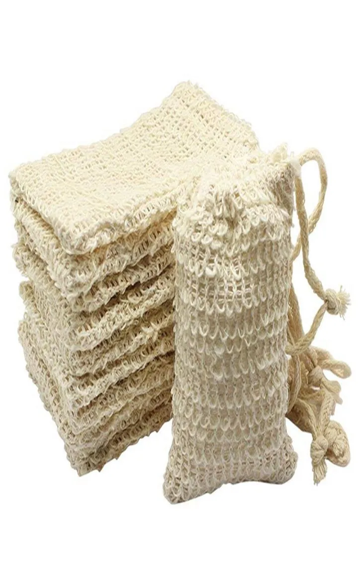 Natural Sisal Soap Bag Exfoliating Soap Saver Pouch Holder07074981