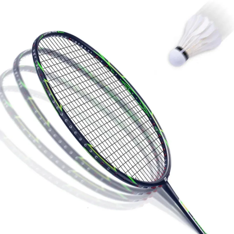 Profissional 6u ultraleve de fibra carbono esportes raquete treinamento corda gundam raquete indoor e outdoor badminton racket240311