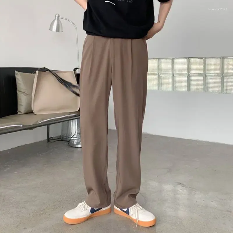 Spodnie męskie spodnie męskie hip -hop brązowy swobodny styl koreański sprzedaż lato harajuku stylowy workowate klasyczny trend modowy