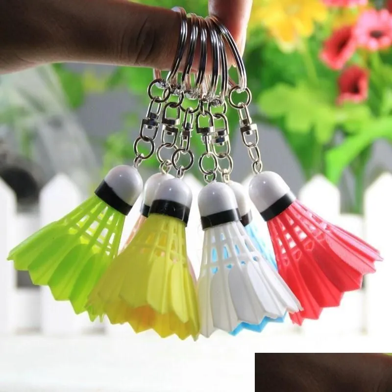 Porte-clés Mini Creative Colourf Badminton Porte-clés Porte-anneau Téléphone portable Pendentif Sac de voiture Boucle suspendue en gros 60pcs / lot Drop de Otkoc