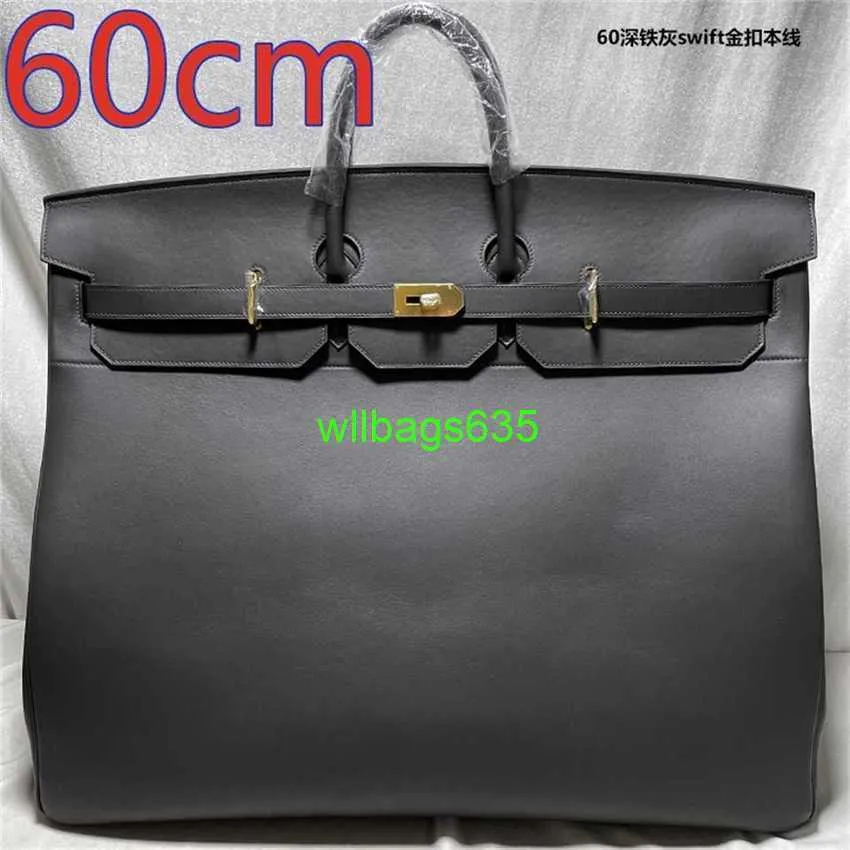 Handgefertigte Taschen, Handtaschen aus echtem Leder, Bk60, Handtaschen mit hoher Kapazität, 60 cm, große Reisetaschen, Tasche mit großer Kapazität, Leder-Reisetasche, dominant, mit Logo HBZXL7