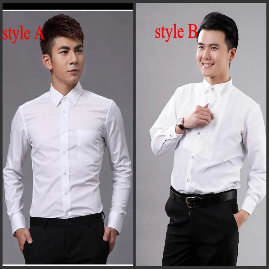 New Style Top Quality White Men's Wedding Apparel Groom Wear Shirts man shirt clothing OK02219f