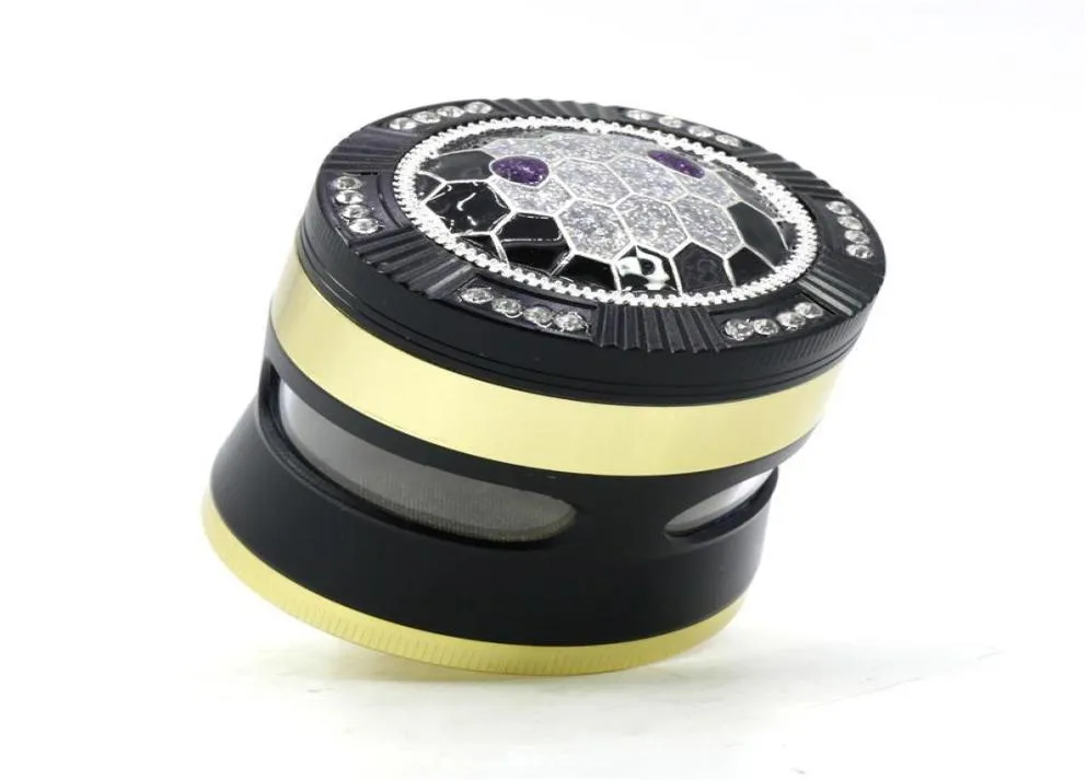 DHL New Tobacco Herb Grinder 4 pezzi 50mm 55mm 63mm Set da fumo in alluminio in lega di zinco pressa per polline smerigliatrici in metallo5872926