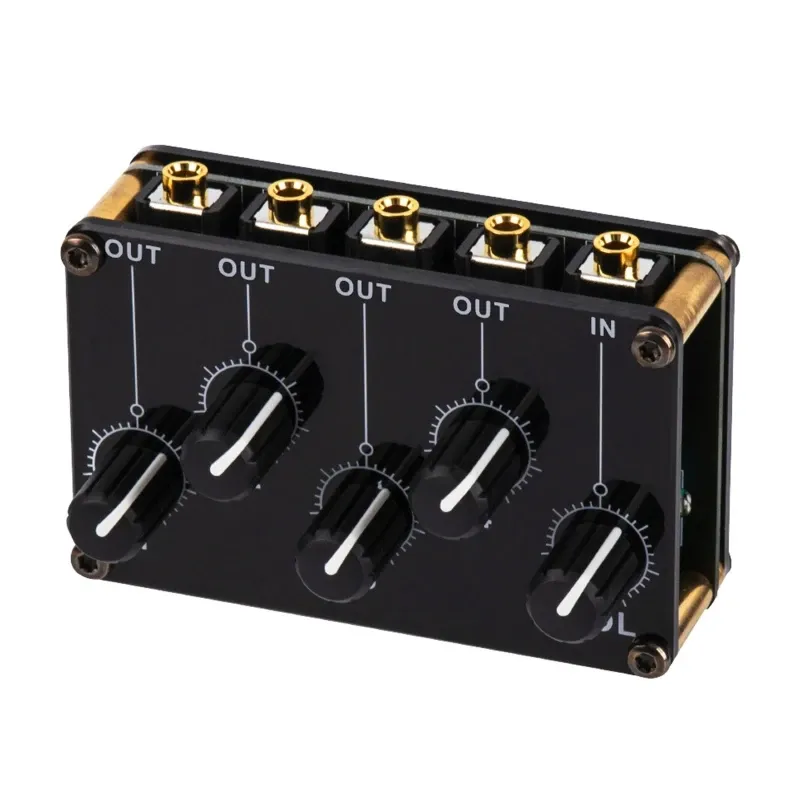 Adapter New Mini 4 Channel Stereo Line Mixer 4in1out for Live Studio Recording Low Noise Small & Sophisticated Passive Mixer