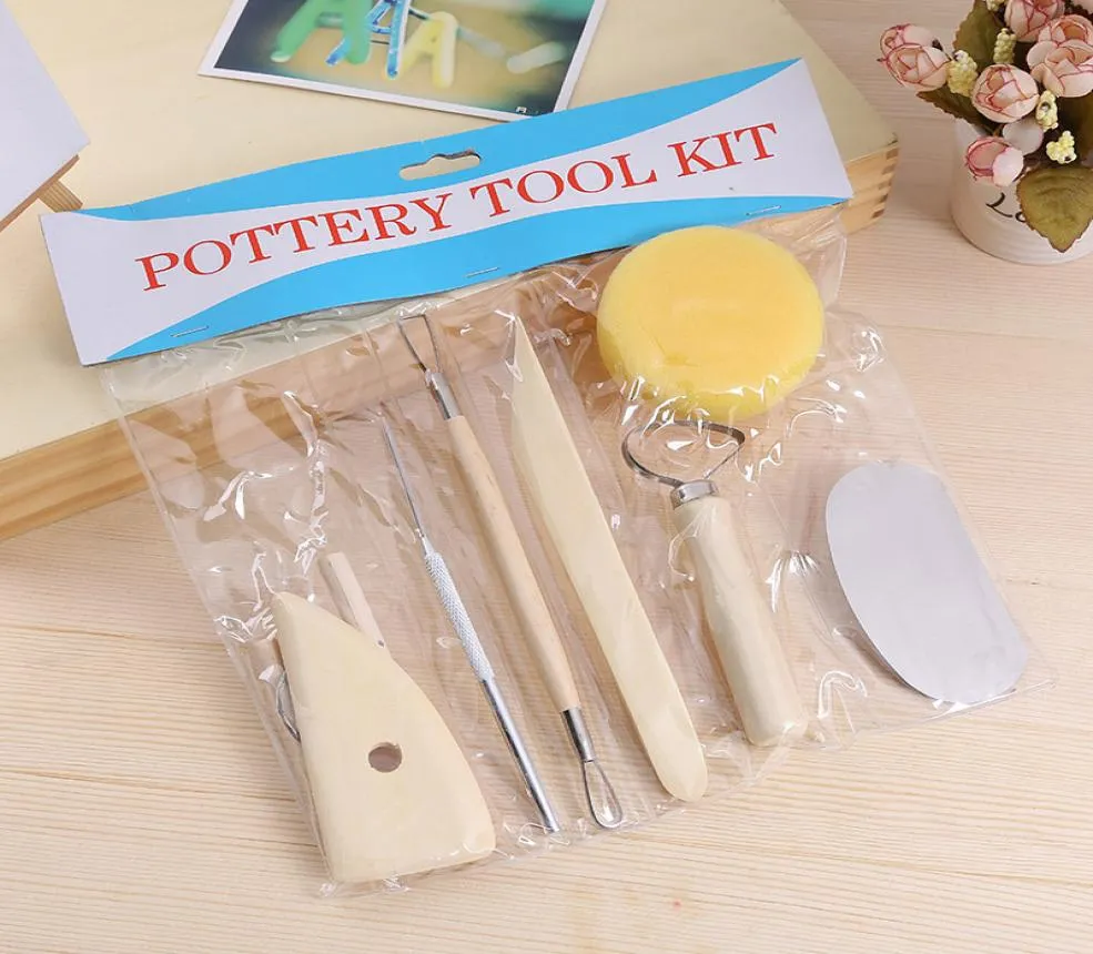 Ceramics Clay Sculpture Modelling Kit Wooden Handle Pottery Tools Set Stainless Steel Pottery5613722