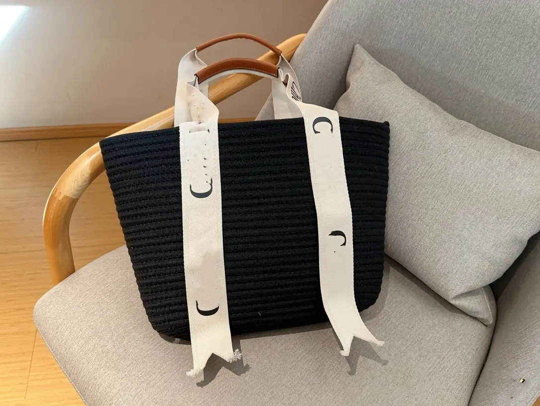 Lyxväska Woody Chl Beach Bag Designer Bag Handväska Tygväska Kvinnor Fashion Linen Högkvalitativ axelväska stor kapacitet shoppingväska