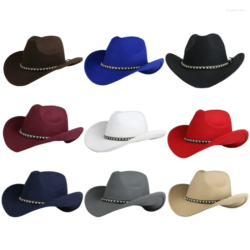 Berets Cowboy Hat Wide Brimmed Western na obiad na zewnątrz swobodne zużycie