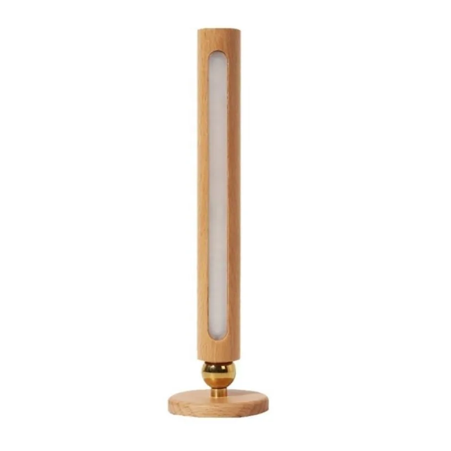 Lampada da parete in legno Luce per interni Ricarica USB Girevole a 360 ° Luminosità regolabile Interruttore tattile Sconce Luci del corridoio Night260e