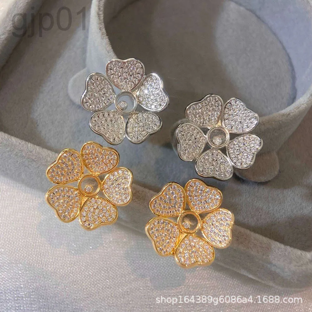 Desginer Chopard Jewelry Xiao Family Love Rose Gold Platinum Full Diamond earrings with Memale Heart Shap