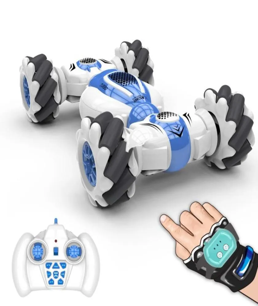 Eletrônicos robôs rc dublê carro de controle remoto relógio gesto sensor brinquedo elétrico deriva 24ghz 4wd rotação brinquedo para crianças meninos chris8753110