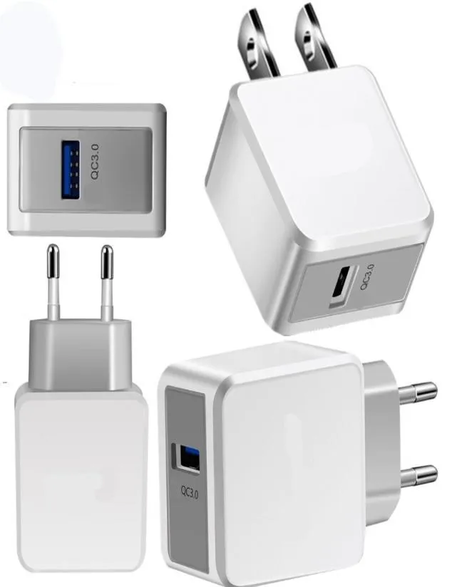 QC30ファーストクイックチャージウォールチャージャーUS UK EU POWER ADAPTERプラグ用iPhone 13 14 Samsung Galaxy S22 S23 Note 10 HTC Android Phone5764069