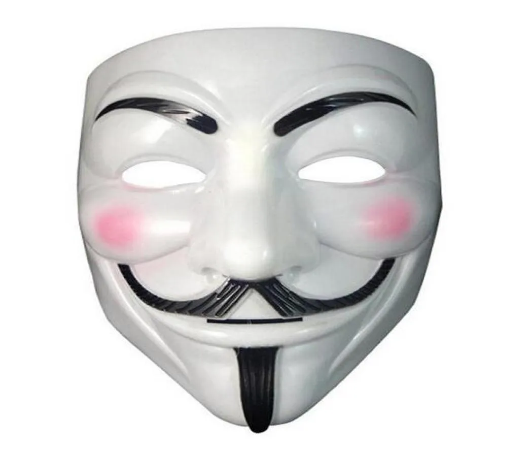 Vendetta Mask Anonimowa maska ​​faceta Fawkes Halloweenowa sukienka Fancy Costume White Yellow 2 Colours1256254