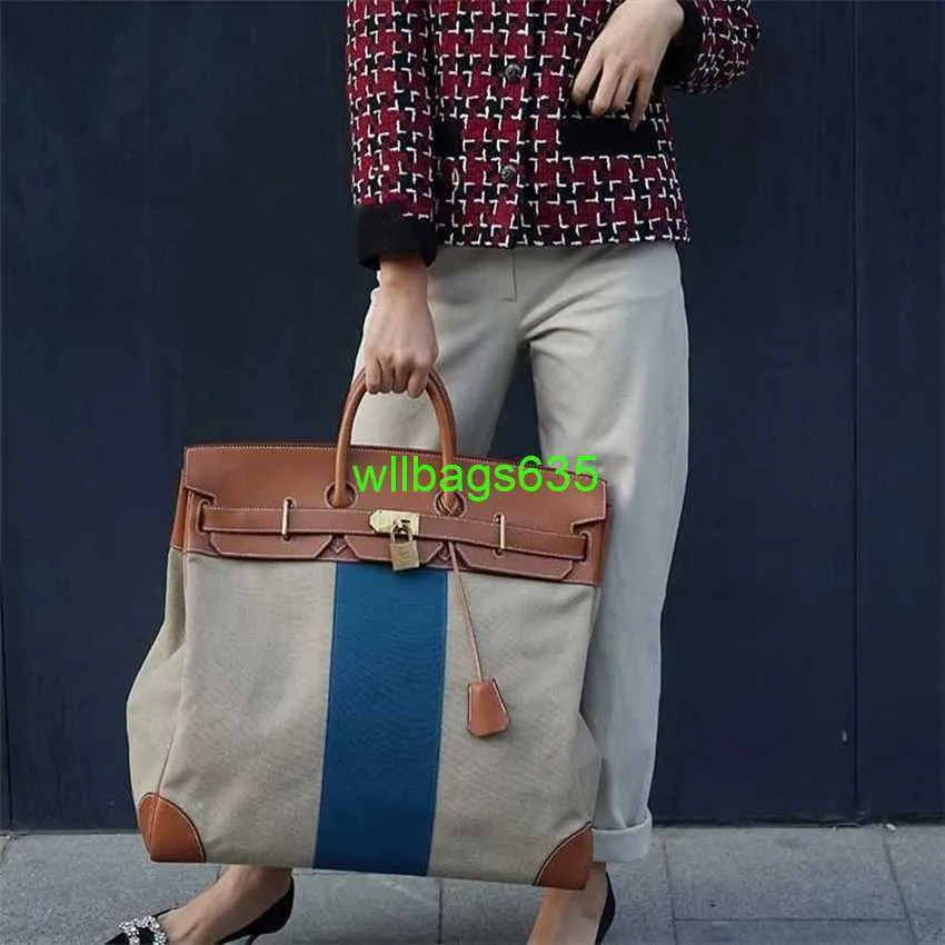 Handgefertigte Taschen, Handtaschen aus echtem Leder, individuelle Version, Bk50-Handtaschen, 2024, neue übergroße Canvas-Tasche, Reisetasche für Männer und Frauen mit großem Logo, HBV6QP