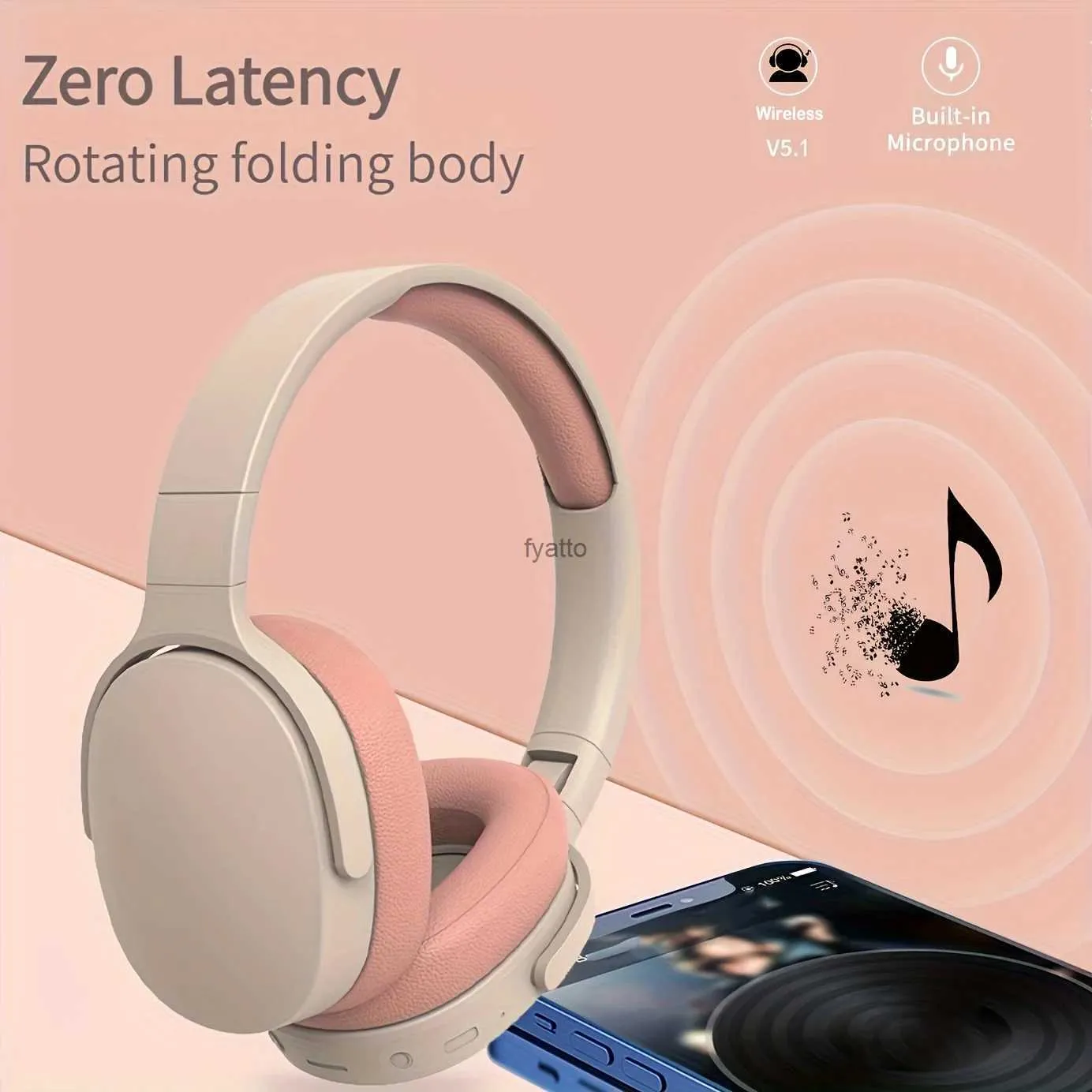 Cell Phone Earphones P2961 Bluetooth earphones for with true wireless movement TF/AUX music player and microphoneH240312