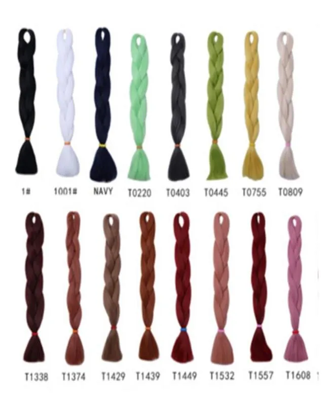 Tressage synthétique 24 pouces plié 80g | Tresses au Crochet Jumbo de couleur unique, Extensions de cheveux synthétiques plus grandes, Stock7825386