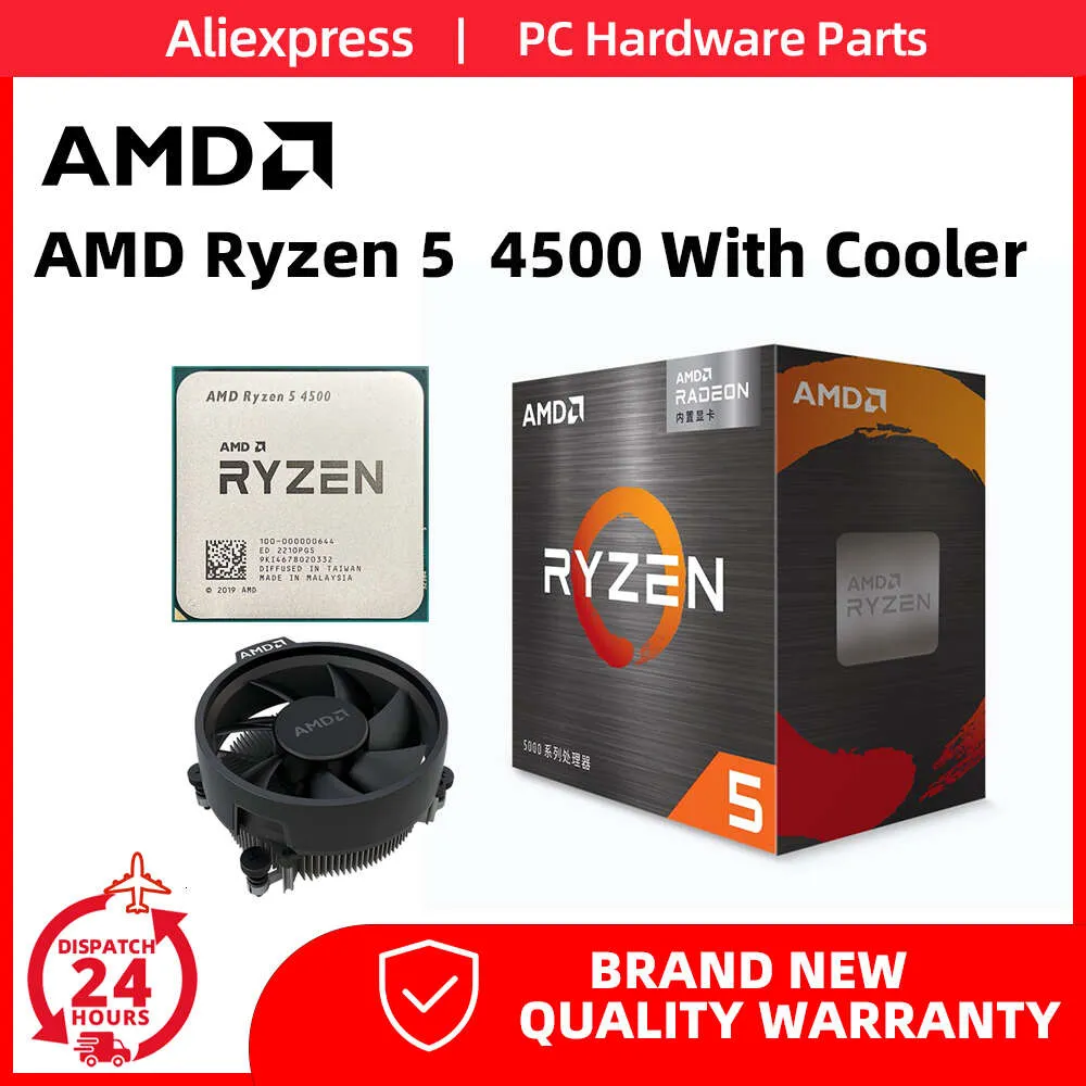 AMD Ryzen 5 4500 CPUおよびWraith Stealth Cooler R5 4500 AM4プロセッサ3.6GHz 6コア12-Thread 65W B450マザーボードのVision