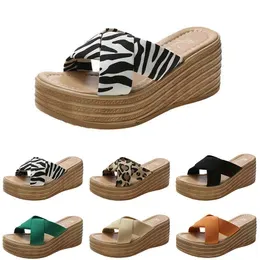 slippers women sandals high heels fashion shoes GAI summer platform sneakers triple white black brown green color7