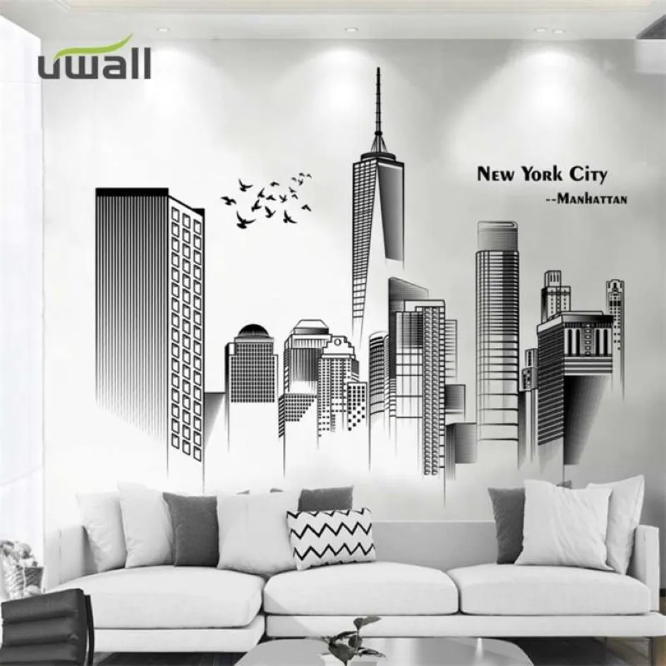 PVC Nortic City Wall Stickers Home Decor Living Room Bedroom Background Wall Decoration Self Adhesive Room Decor Sticker 210929170w