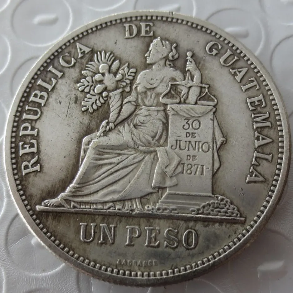 Guatemala 1896 1 Pezo Kopya Para Yüksek Kalite324G