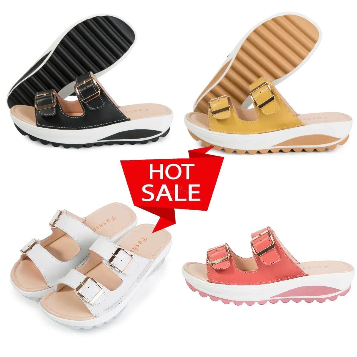 Sunnya modedesigner tofflor kvinnors sommar sandaler kvalitet mode tofflor plattform casual sandaler tryckt vattentätt strandmodesportar gai