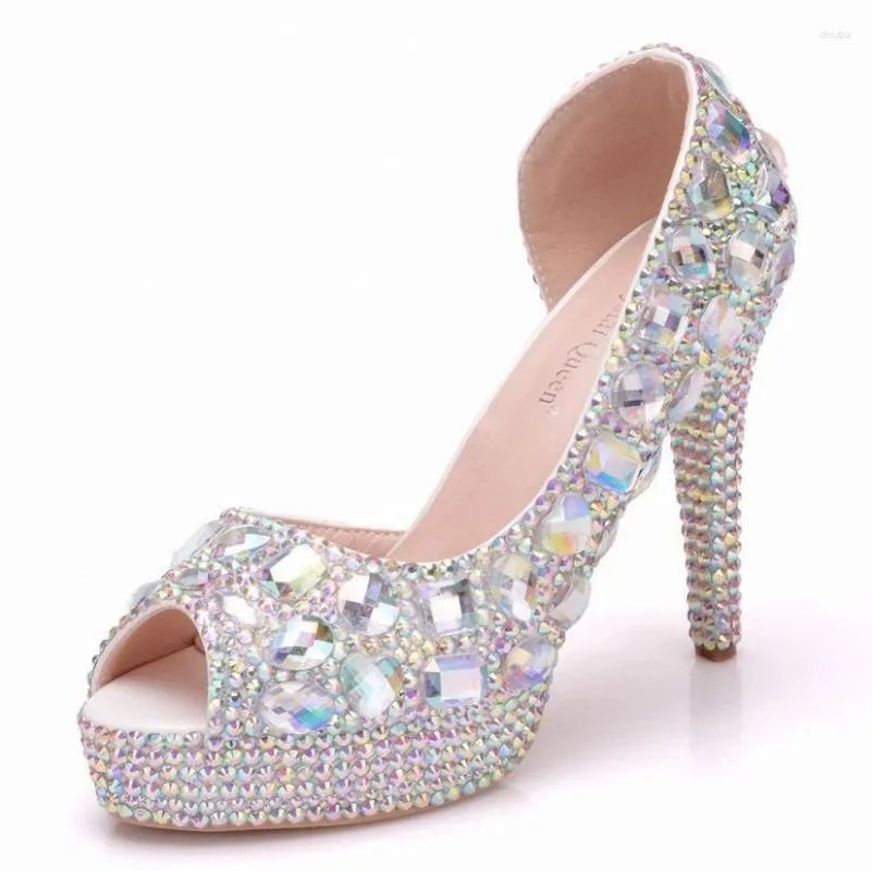 Kleid Schuhe Frühling Sommer Mode Kristall Flash Diamant Braut Hochzeit Brautjungfer Bankett Stiletto Pumps Perlen High Heels H0188
