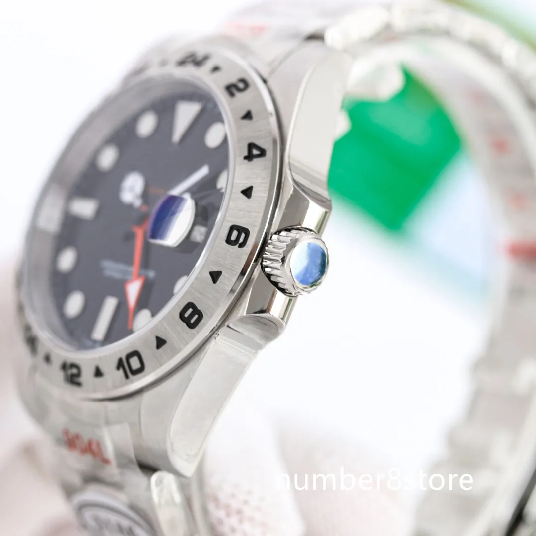 Klasyczny 42 mm męski zegarek ze stali nierdzewnej 3186 Auotmatic Sapphire Crystal czarny / biały szwajcarski na rękę