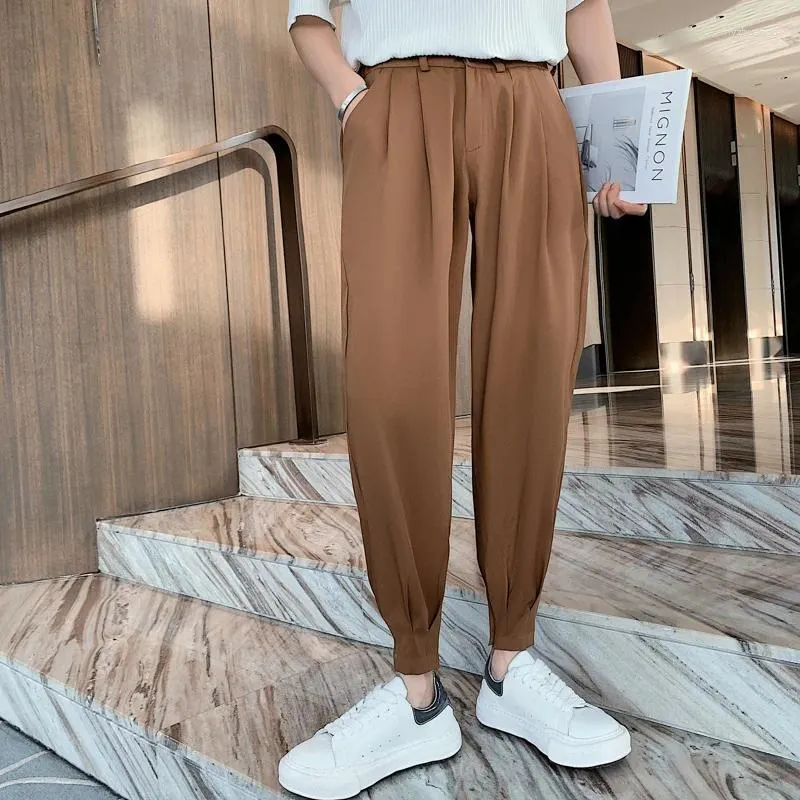 Мужские брюки 2024, мужские весенние брюки высокого качества в деловом стиле, мужские повседневные брюки с эластичной резинкой на талии, большие размеры S-3XL