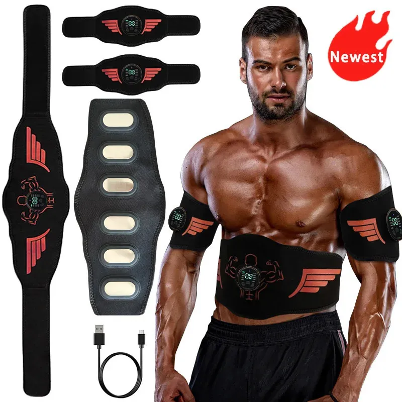 EMS Muscle Stimulator Abdominal Trainer Massage Belt Abs Muscle Toner Use For Body Slim Belly Arm Lose Weight Fitness Training 240220