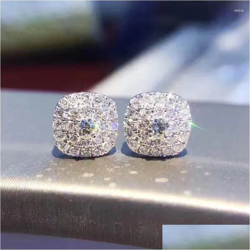 Boucles d'oreilles Nouveau éblouissant pour les femmes Micro pavé cristal cubique zircone délicate mariée boucle d'oreille de mariage mode luxe bijoux goutte de Dhhju