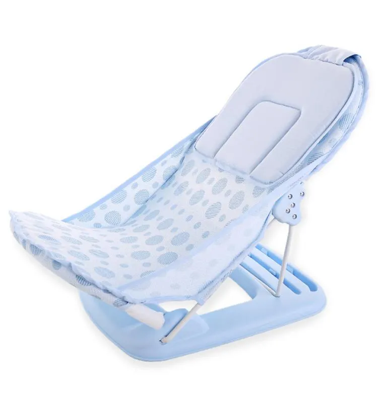 Foldable Baby bath tubbedpad Portable baby bath chairshelf shower nets newborn seat infant bathtub support3579102
