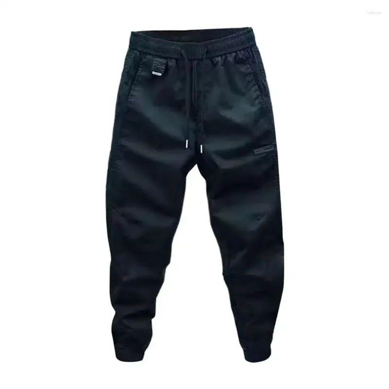 Pantaloni da uomo a vita media Leggings da uomo Slim Fit Harem con tasche elastiche Pantaloni streetwear traspiranti per esterno