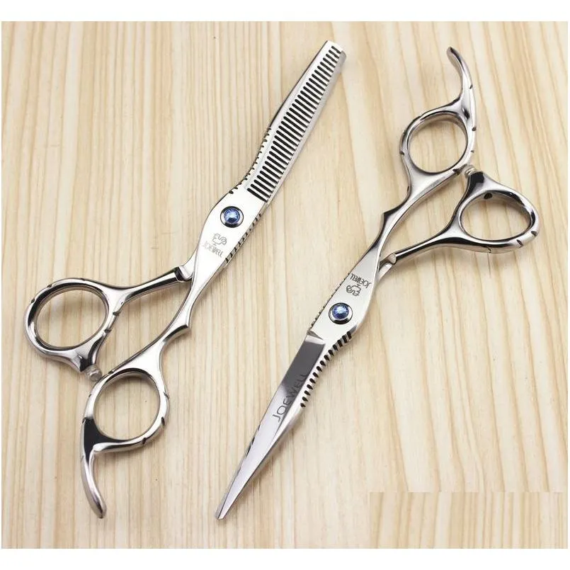 Nożyczki do włosów Joewell ze stali nierdzewnej 6,0 -calowe sanie / przerzedzenie dla profesjonalnego fryzjera lub produkty dostawy do upuszczenia domu