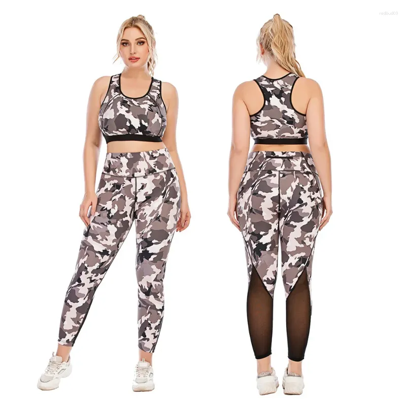 Pantaloni a due pezzi da donna Tuta di grandi dimensioni per il fitness Pull Crop Top Set estivo femminile 2 Reggiseni oversize da jogging Felpa paffuta Leggings