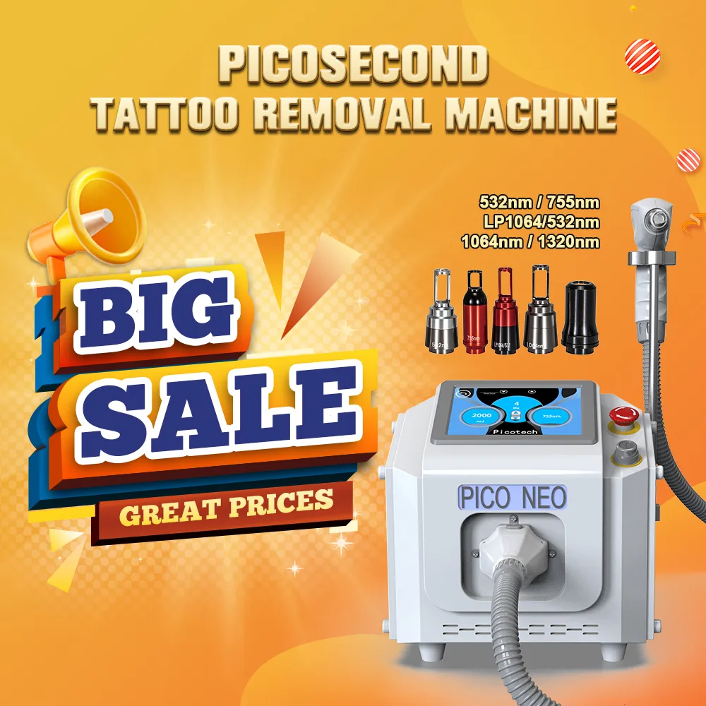 Rimozione del pigmento del tatuaggio del laser Pico approvato dalla FDA Trattamento dell'acne viso al laser a picosecondi Lentiggine Rimuovi l'attrezzatura