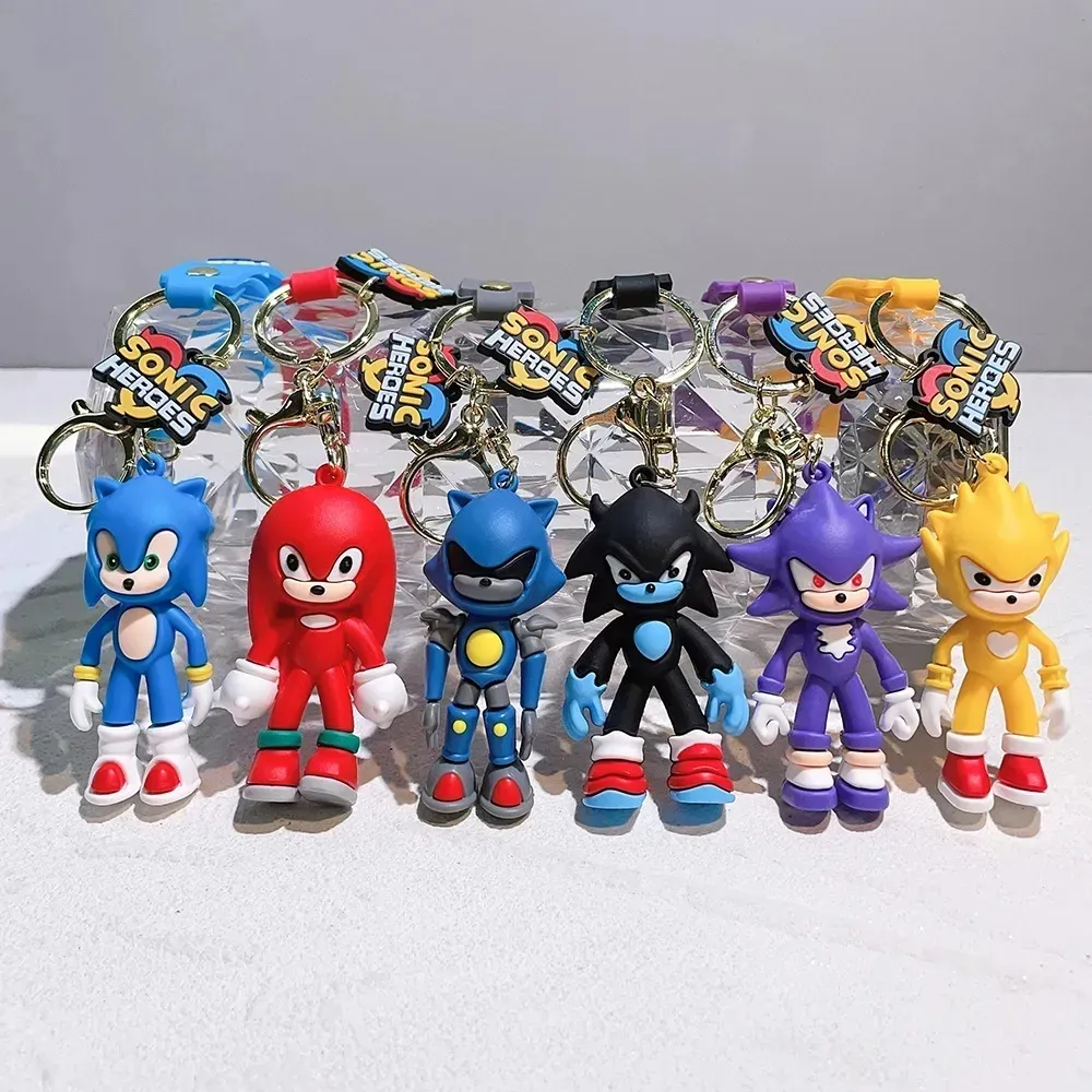 2024 Decompression Toy Sonic Keychain Action Figure Model PVC Cartoon Bag Doll Pendant Toys Gift