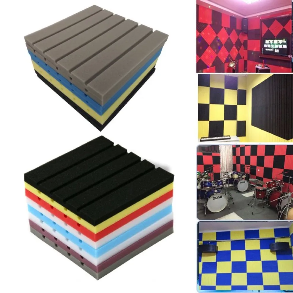 12Pack Groove Acoustic Panels Ceiling Sound Absorption Tile Studio Acoustic Foam soundproofing Tiles 30x30x2cm318Z