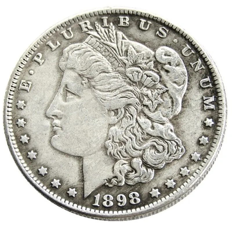 Pièces de monnaie plaquées argent Morgan Dollar US 1898-P-O-S, matrices artisanales en métal, usine de fabrication 2238