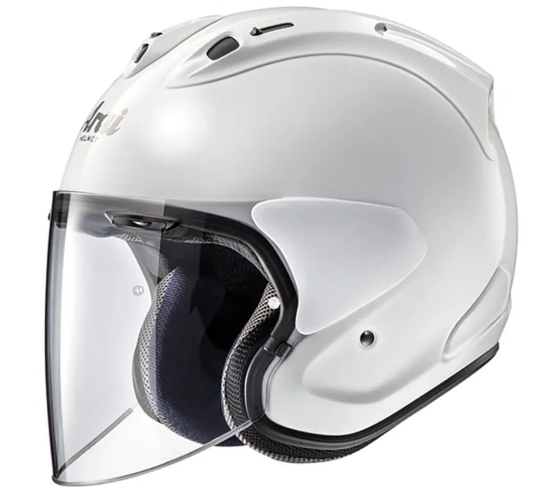 ARA I Jet VZ-RAM Glossy White Open Face Helmet Off Road Racing Motocross Motorcycle Helmet