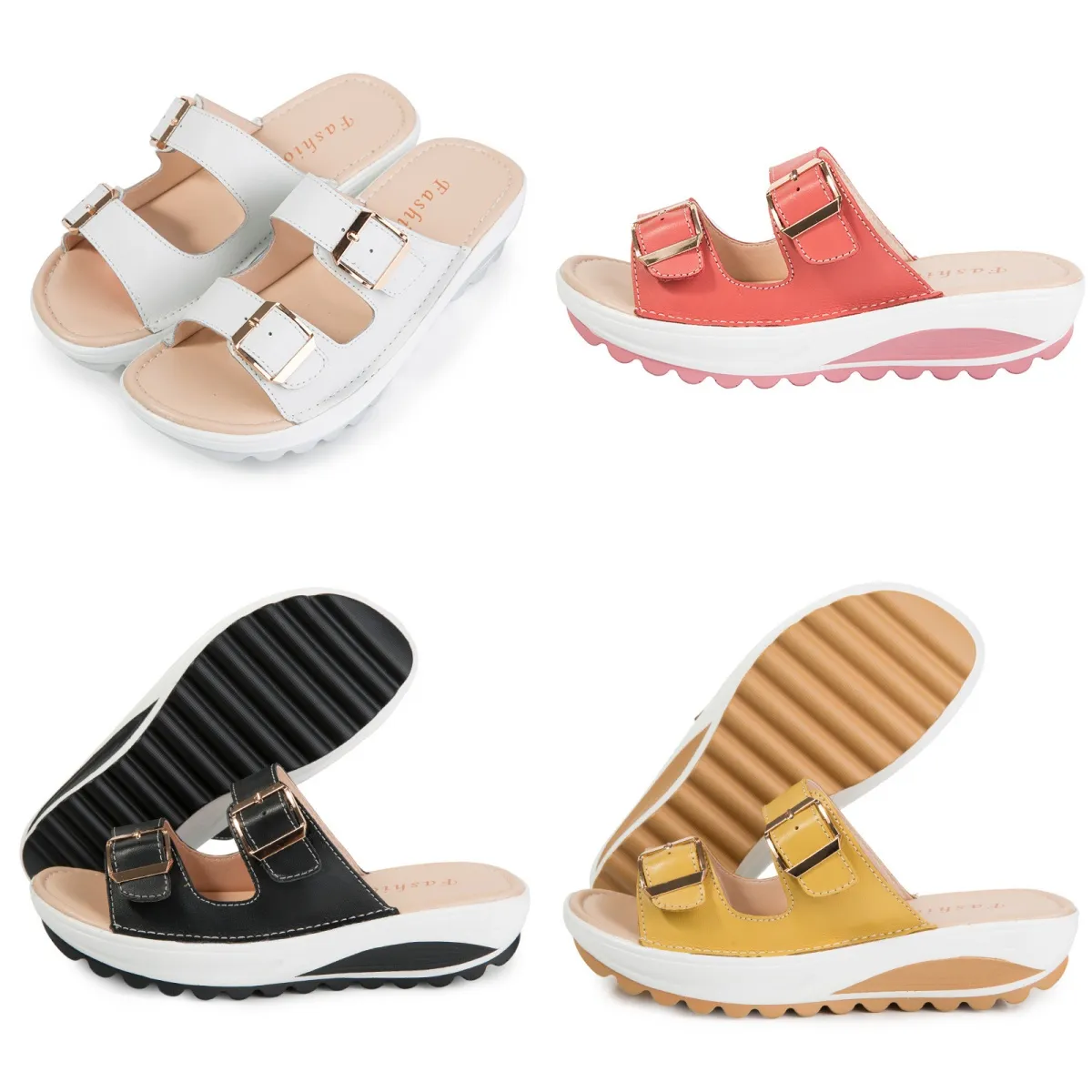 2024 Gai Designer Slipper Slides mode Macaron Sandals Ladies Summer Beach Casual Flip Flops höjande tofflor Designer tofflor Sandaler Bomull