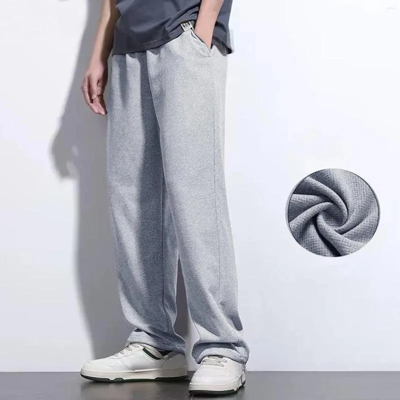 Pantalon homme pantalon poche maille ample décontracté bas droit cordon de serrage Jogging course exercice entraînement basket-ball
